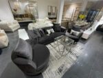 5 Seater (3,1,1) Dark Grey Sofa With 6 Pillows - Image 4