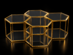 Gold and Glass Hexagon Centre Table