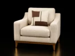 Off White Singles With Natural Wooden Leg