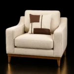 Off White Singles With Natural Wooden Leg