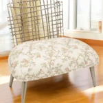 Flowered Iron Back Antique Chair