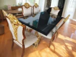 Black Table And Gold Chairs 6 Seater Royal Dining
