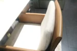 Burnt Orange And Cream Leather 8 Seater Dining - Image 4
