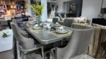 Grey and White Marble Top 6 Seater Dining