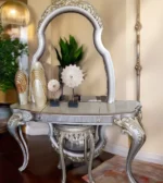 Bronze and Gold Dresser and Mirror - Image 2