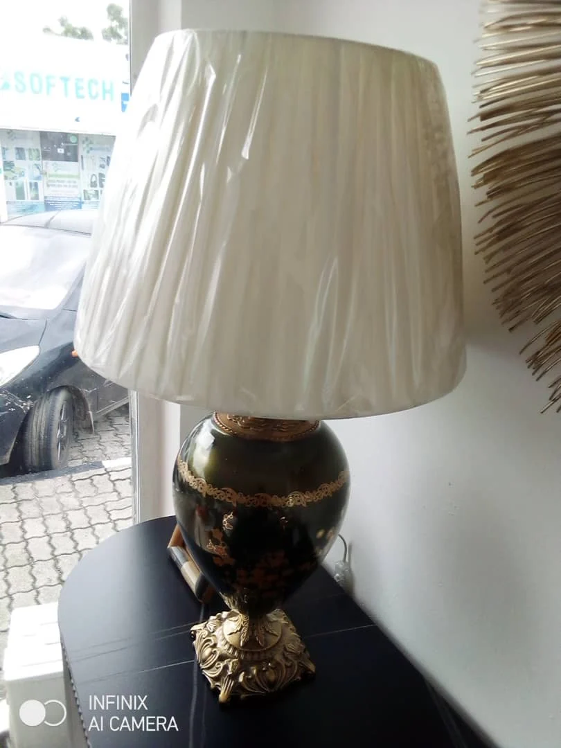 Gold and Green With White Lamp Head