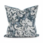 Big Blue and Gray Flowered Design Pillow
