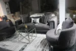 5 Seater (3,1,1) Dark Grey Sofa With 6 Pillows - Image 2