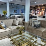 6 Seater (3,3) Light Brown Pleat With Buttons Sofa With 4 Pillows