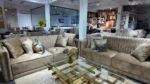 6 Seater (3,3) Light Brown Pleat With Buttons Sofa With 4 Pillows
