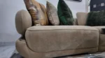 5 Seater (3,1,1) Beige Sofa-Rolling Singles With 4 Pillows - Image 3