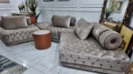 Brown L-Shape With Button Design - Image 3