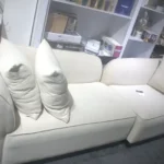 Off White Chaise Lounge With 4 Pillows