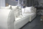 Off White Chaise Lounge With 4 Pillows - Image 2