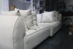 Off White Chaise Lounge With 4 Pillows - Image 4