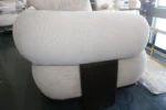 8 Seater (3,3,1,1) Cream And Brown Sofa With 12 Pillows - Image 5