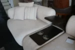 8 Seater (3,3,1,1) Cream And Brown Sofa With 12 Pillows - Image 6
