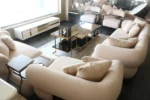 8 Seater (3,3,1,1) Cream And Brown Sofa With 12 Pillows - Image 3