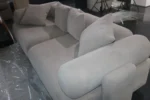 3 Seater Beige Sofa With 6 Pillows - Image 3