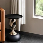 Gold and Black Side Stool