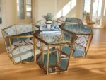Glass and Gold Steel Side Table - Image 3