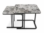 Black and White 2 in 1 Marble Top Centre Table