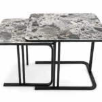Black and White 2 in 1 Marble Top Centre Table