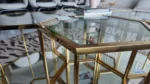 Gold and Glass Hexagon Centre Table - Image 3