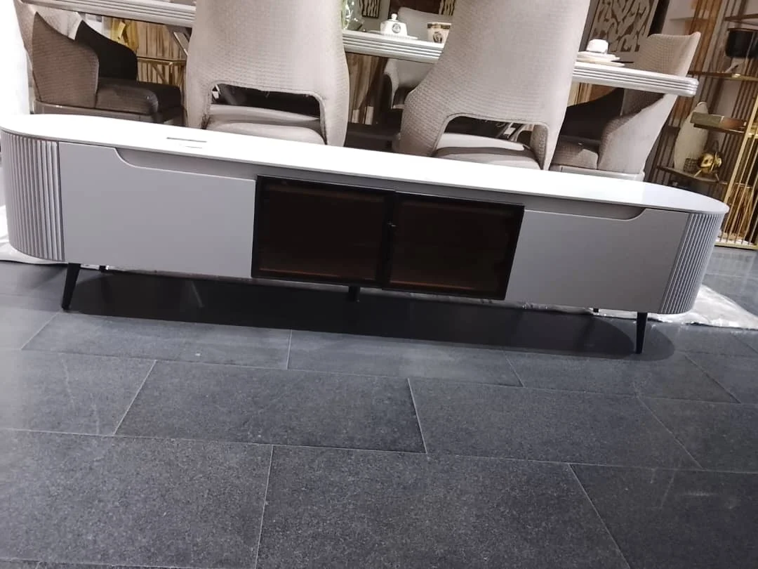 White Marble Top TV Unit