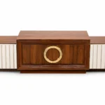Brown and White TV Unit