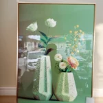 Gold and Green Pots and Flowers Picture Wallframe