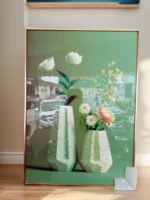 Gold and Green Pots and Flowers Picture Wallframe