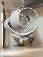 Gold and Gray Spiral Picture Wall Frame - Image 2