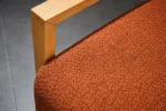 Burnt Orange Singles With Natural Wooden Arms - Image 3