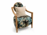 Blue Gold And White Flowered Singles With Golden Arm Rest