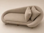 Brown Love Seat with 2 Pillows