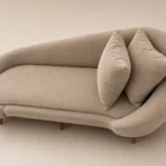 Brown Love Seat with 2 Pillows